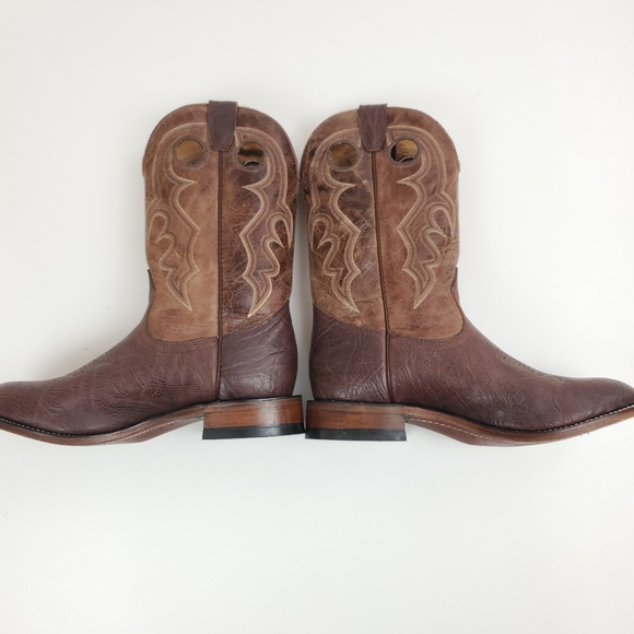 Boulet brown leather cowboy boots, size 8.5 3E - Picture 3 of 8